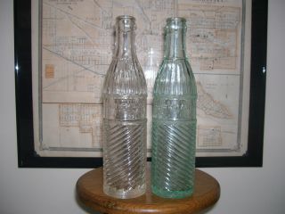 2 Different Color Deco Style Burkhardt Chicago Illinois Soda Bottles