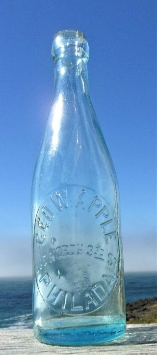 Philadelphia Blob Top Soda Bottle Geo.  Apple,  Philadelphia,  1890 