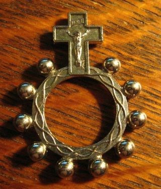 Finger Rosary Ring - Vintage Catholic Prayer Jesus Christ Crucifixion Cross Ring