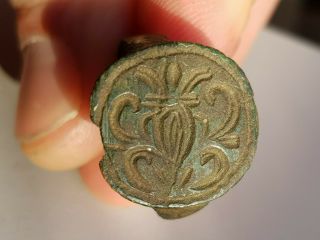 Antique Bronze Ring Imperial Russia - Coat of arms on the shield 2