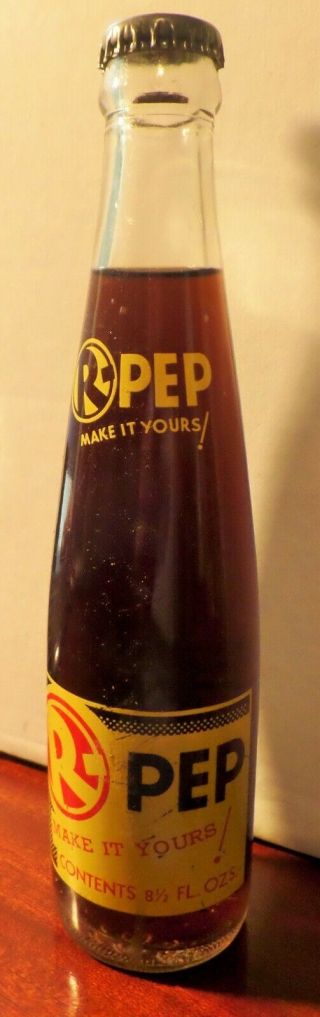 Rare Full 8.  5oz R - Pep Acl Soda Bottle Malvern,  Arkansas & Correct Cap