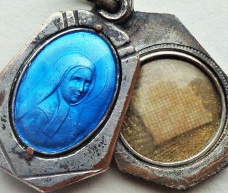 Saint Bernadette Soubirous Ancient Locket Relic Medal Pendant Sisters Of Charity