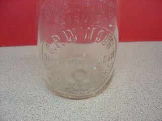Vintage Johnston,  Rhode Island C.  P.  WINSOR One Pint Embossed Milk Bottle 2