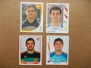 Football Stickers Panini World Cup 2002 - 2006 - 2010 - 2014 Iker Casillas Stickers