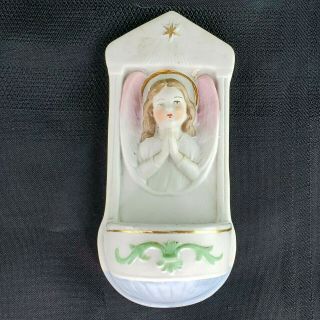 Vintage Holy Water Font Porcelain Angel