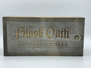 2018 Blood Oath Bourbon Whiskey Pact No.  4 Wood Decanter Bottle Box Mmxviii