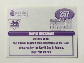 Merlin Premier League 1998 Sticker 257 Manchester United David Beckham 2