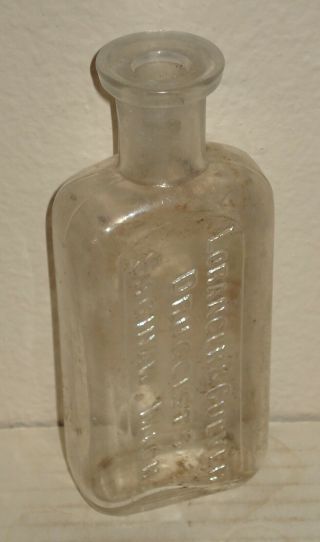 Old " Loranger & Culver " Embossed Drug Store Bottle - Saginaw,  Mi