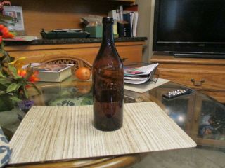 Near L.  Brames & Co.  Fort Wayne,  Indiania,  Amber Quart Blobtop Beer Bottle