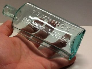 Antique Aqua Fennings Fever Cure Bottle. 2