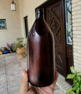 Royal Ruby Red Schlitz Quart Beer Bottle Anchor Hocking Glass 1950’s