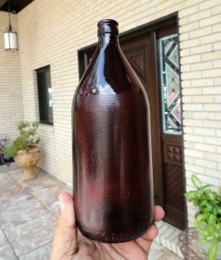 ROYAL RUBY Red Schlitz QUART Beer Bottle ANCHOR HOCKING GLASS 1950’s 2