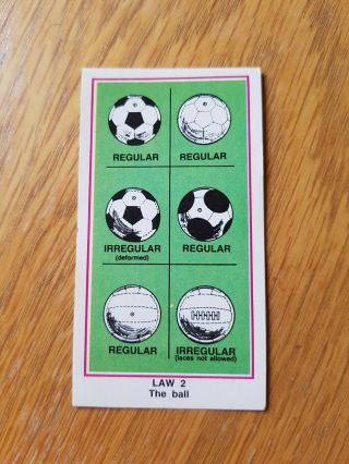 Panini Football 83 Sticker 483 Laws Of The Game Law 2 1983