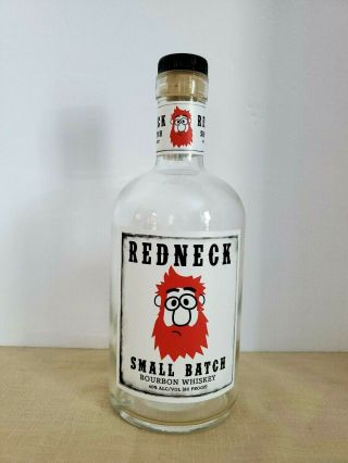 Redneck Small Batch Bourbon Whiskey Bottle Crafters Or Man Cave Decor