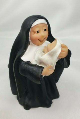 Sister Folk Abbey Press Nun With Baby Figurine Give A Little Jesus 44294 2006