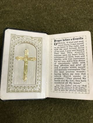Vintage 1936 Pray Always Catholic Prayer Book Alphonse Sausen Inlaid Crucifix
