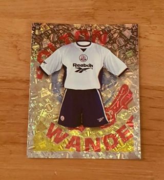 Merlin Premier League 98 Foil Sticker - 100 Bolton Wanderers Kit - 1998