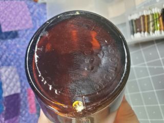 Vintage Paul Masson Amber Glass Heart Shaped Bottle Stopper 3
