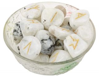 Rainbow Moonstone Runes Set For Reiki Healing