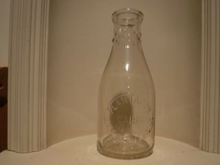 Vintage 1qt Plantation Dairy Milk Bottle,  Halsey Valley Ny