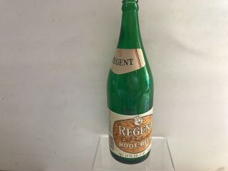 1976 Regent Root Beer Paper Label Green Glass Quart Bottle