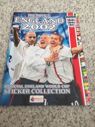 Merlins England 2002 Official World Cup Sticker Book Complete Exc Cond