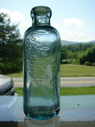 Antique Aqua Hutchinson Bottle Horlacher 