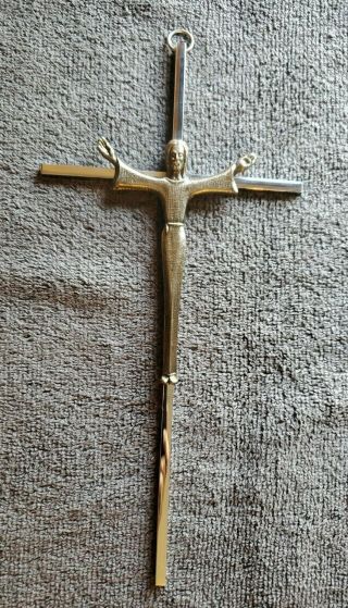 Vintage 10 " Metal Crucifix Cross Wall Hanging Religious Catholic