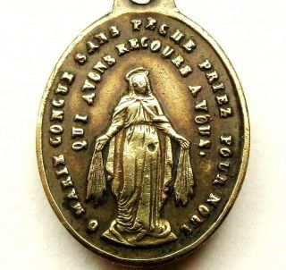 Miraculous Medal Immaculate Conception Pope Pius Ix Antique Medal Pendant