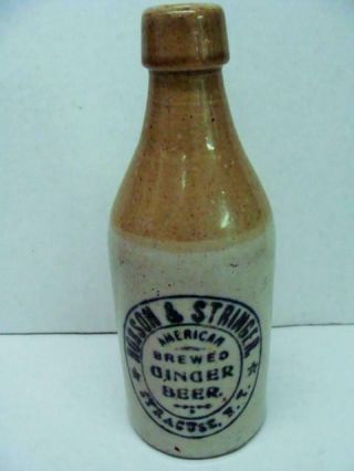 Hobson& Stringer Stone Ware Brewed Ginger Beer Bottle 1800 