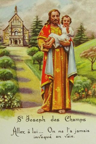 St Joseph Vintage French Holy Prayer Card Boumard France Saint Joseph Des Champs