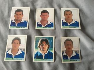 6 X Italy 1995 Merlin Rugby Union World Cup 95 South Africa Sticker Vgc