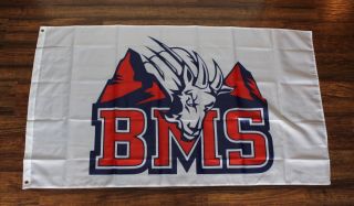 Blue Mountain State Banner Flag 3x5 Bms Goats Mascot Jersey Shirt Style Logo
