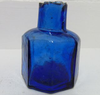 Deep Copper - Blue Octagonal Shear - Lip Ink Bottle C1900 