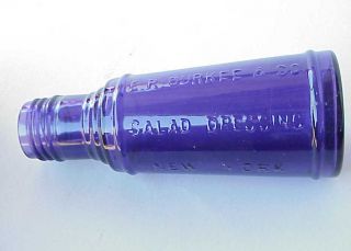 Antique E R Durkee & Co Salad Dressing Purple Glass Bottle.