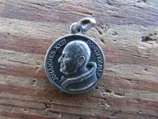 Vintage Pope John Xxiii Medal Johannes Religious Catholic Medal Sterling 800 Si