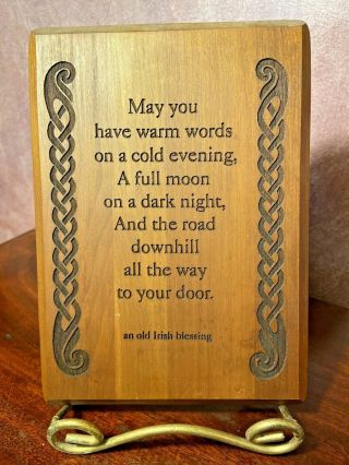 Vintage Wood Carved Wall Plaque An Old Irish Blessing Wood Plaque Wall Hanging