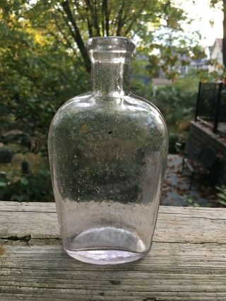 Antique Bernardsville NJ Whiskey Flask / Bottle - Claremont Hotel J.  W.  Hoffman 3