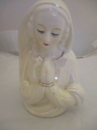 Mary Holy Mother Of Jesus Madonna Praying 8 " Tall Nativity Vase Planter 3