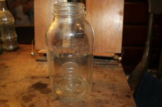 Antique Clear Atlas Mason Canning Jar Half Gallon Square