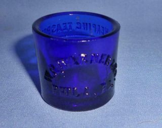 Rare Cobalt Blue Glass Medicine Dose Cup Wr Warner Co; Phila Pa Heaping Teaspoon