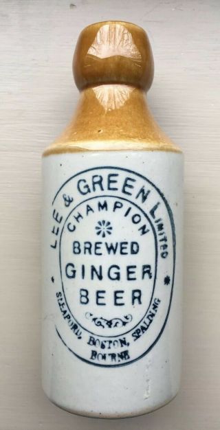 Lee & Green Champion Brewed Ginger Beer Sleaford Boston Soalding Bourne Bottle