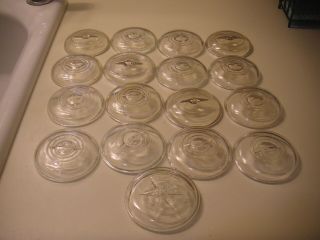 17 Clear Glass Ball Mason Jar Lid Covers For Wire Bale Jars Regular 3 "