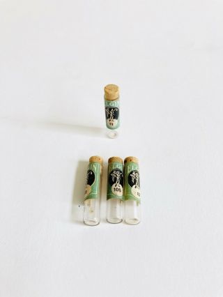 Antique Vintage French Miniture Tiny Glass Bottles Set Of 4
