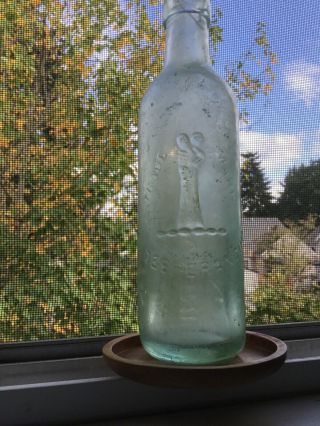 Antique 1840s - 1870 Newry Mineral Water Co.  Limited Trade Mark Agua Glass Bottle