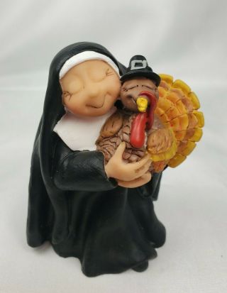 Sister Folk Abbey Press Nun Turkey Thanksgiving Figurine Bless Us,  O Lord 44302