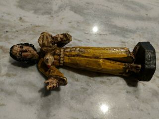 Vintage Wooden Hand Carved Italy Woman With Bird Nativity ?