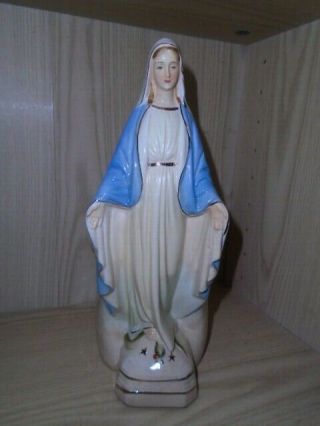 Vintage Madonna Virgin Mary Statue Vase Planter Ceramic Catholic