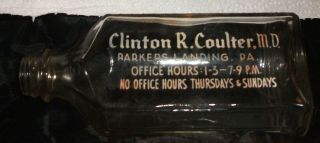 Clinton R.  Coulter M.  D.  Parkers Landing Pa.  Medicine Bottle