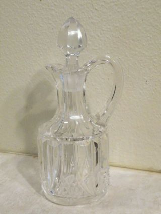 Vintage Cut Glass Oil Vinegar Cruet With Stopper 6 "
